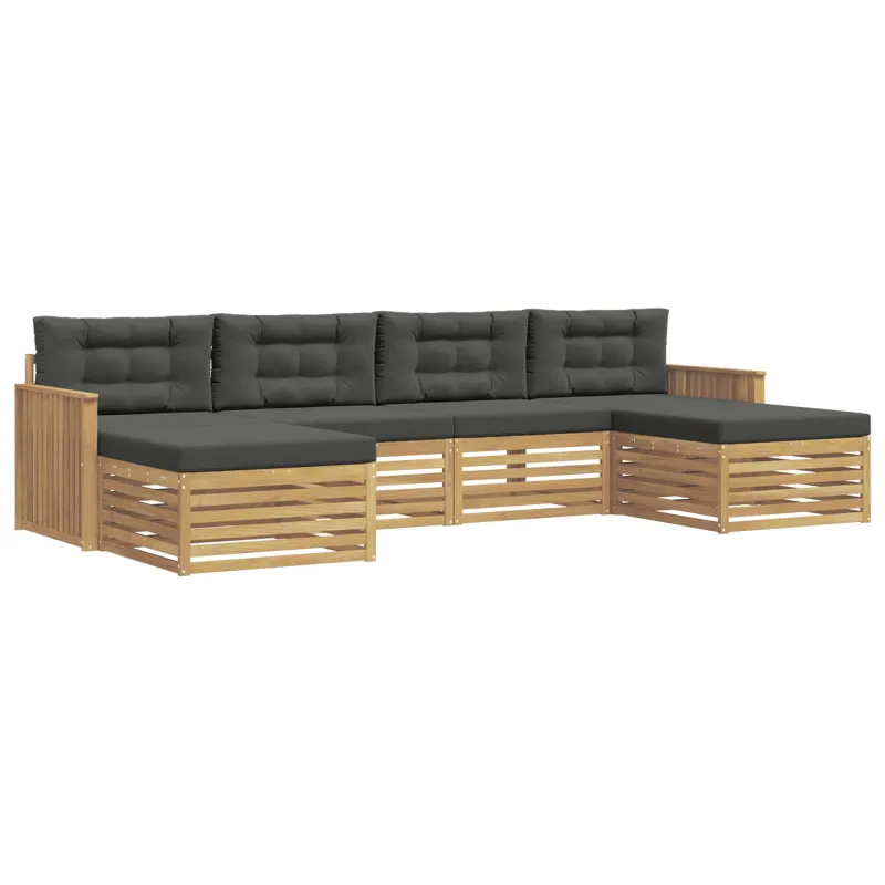 Lauko sofos komplektas 6 pcs Balta ir antracito