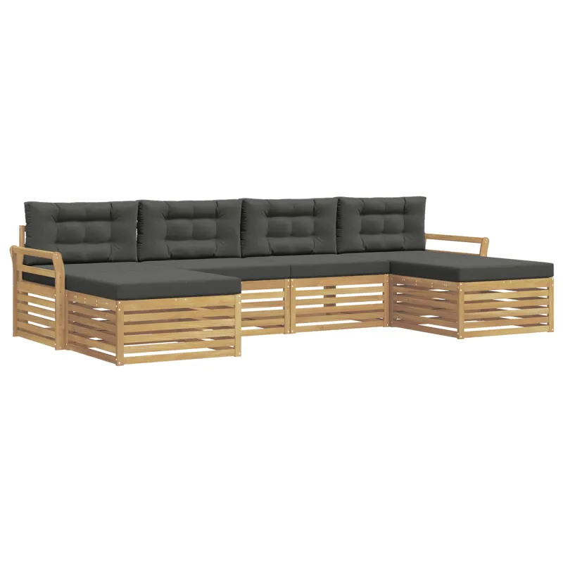 Lauko sofos komplektas 6 pcs Balta ir antracito