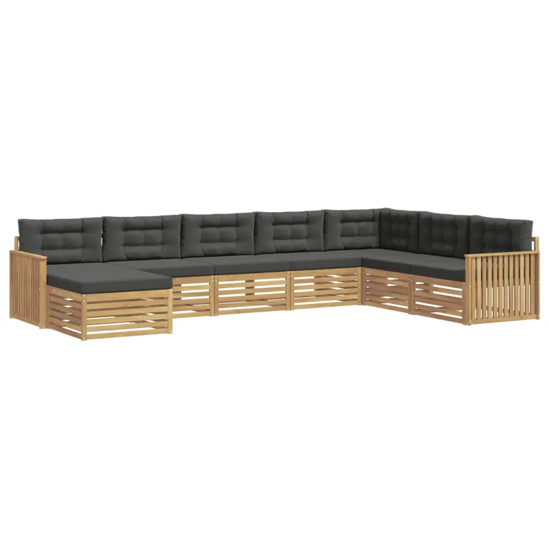Lauko sofos komplektas 8 pcs Balta ir antracito