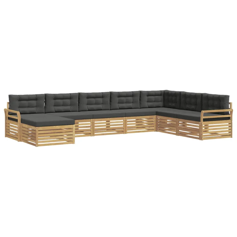 Lauko sofos komplektas 8 pcs Balta ir antracito