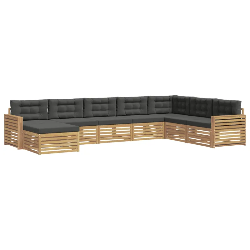 Lauko sofos komplektas 8 pcs Balta ir antracito