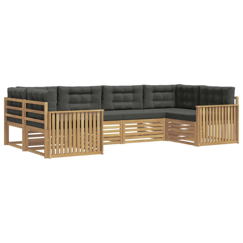 Lauko sofos komplektas 6 pcs Balta ir antracito