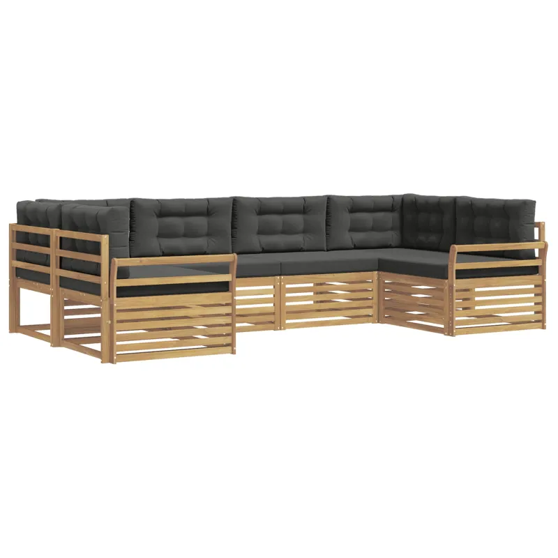 Lauko sofos komplektas 6 pcs Balta ir antracito
