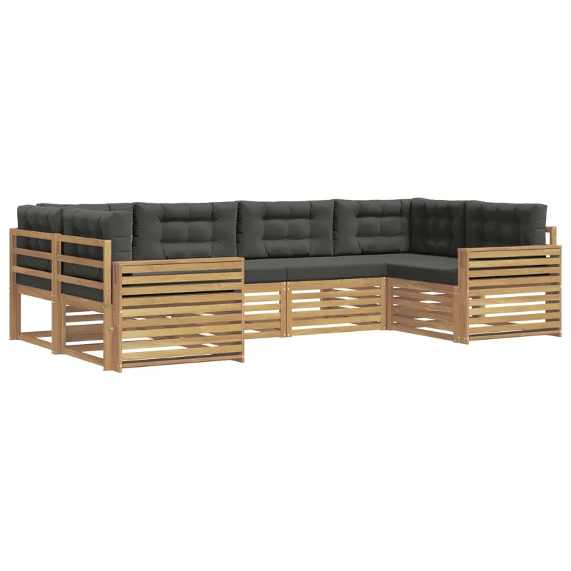 Lauko sofos komplektas 6 pcs Balta ir antracito