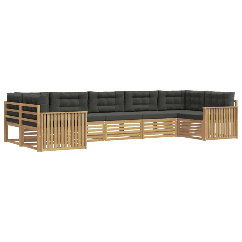 Lauko sofos komplektas 7 pcs Balta ir antracito