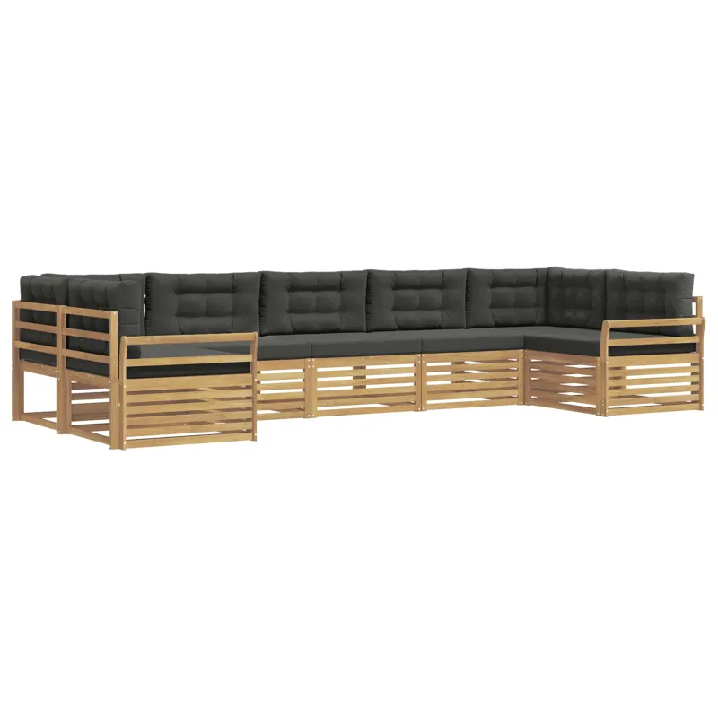 Lauko sofos komplektas 7 pcs Balta ir antracito
