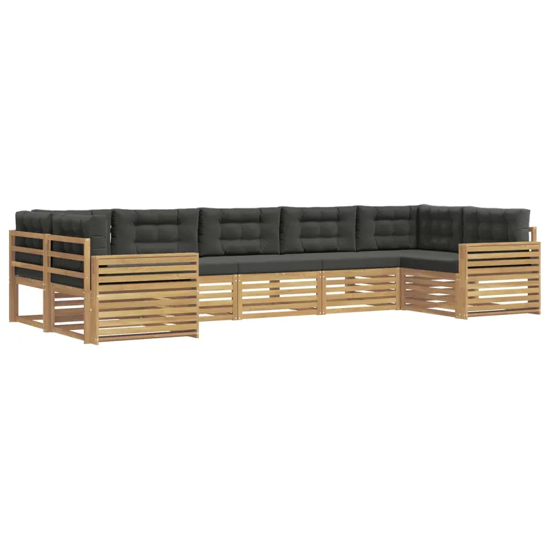 Lauko sofos komplektas 7 pcs Balta ir antracito