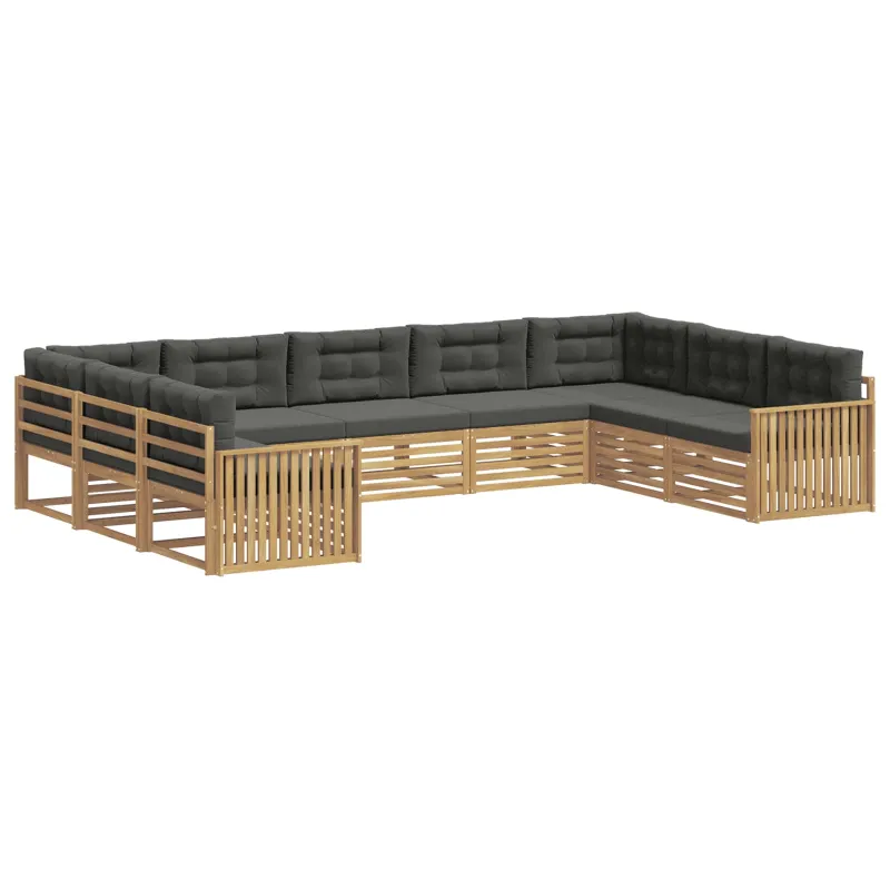 Lauko sofos komplektas 9 pcs Balta ir antracito
