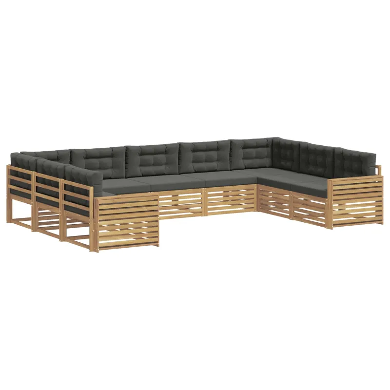 Lauko sofos komplektas 9 pcs Balta ir antracito