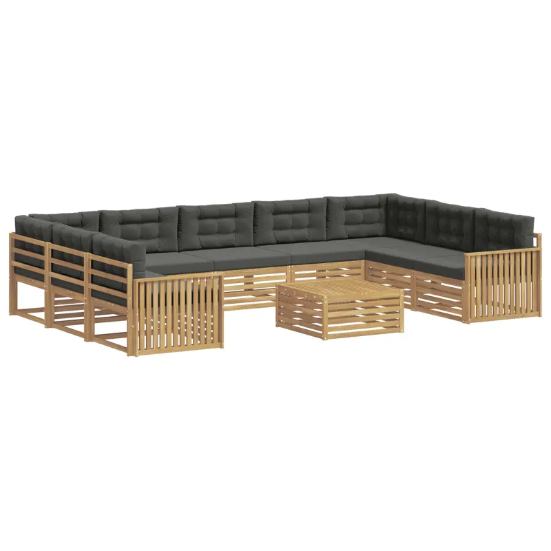 Lauko sofos komplektas 10 pcs Balta ir antracito