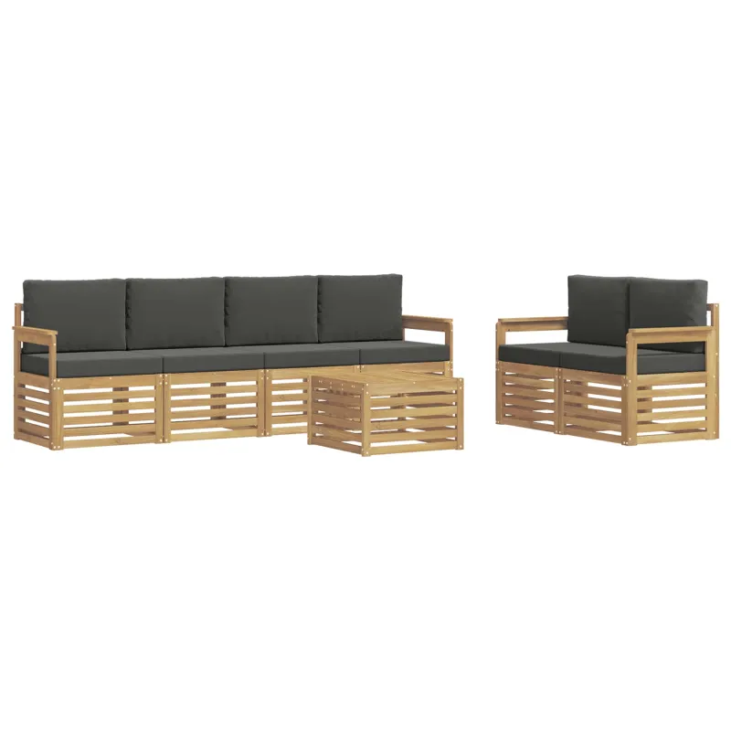 Lauko sofos komplektas 7 pcs Balta ir antracito Poliesteris