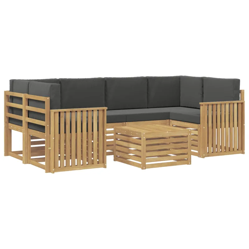 Lauko sofos komplektas 7 pcs Balta ir antracito Poliesteris