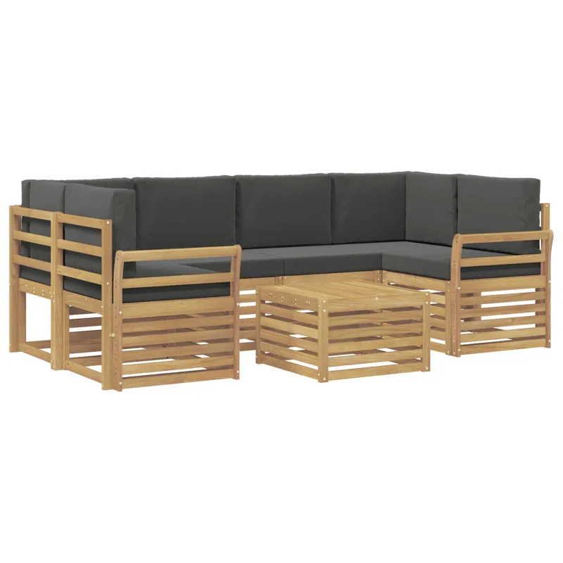 Lauko sofos komplektas 7 pcs Balta ir antracito Poliesteris