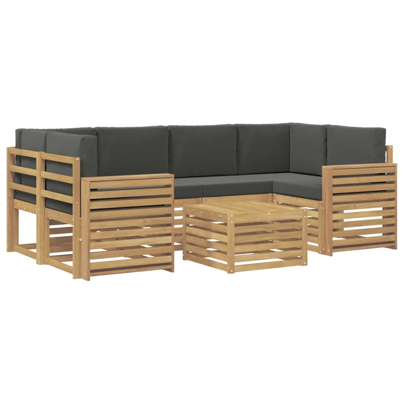 Lauko sofos komplektas 7 pcs Balta ir antracito Poliesteris