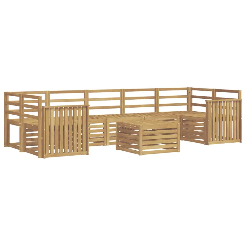 Lauko sofos komplektas 8 pcs Balta Kietos akacijos mediena