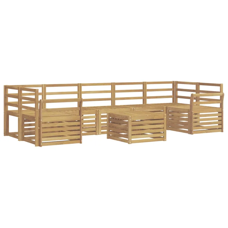 Lauko sofos komplektas 8 pcs Balta Kietos akacijos mediena