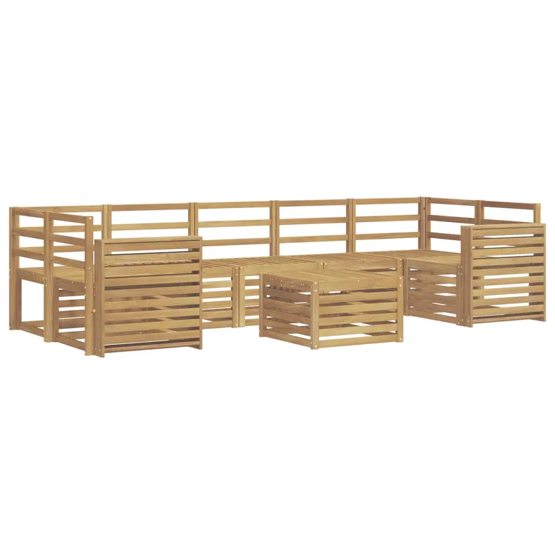 Lauko sofos komplektas 8 pcs Balta Kietos akacijos mediena