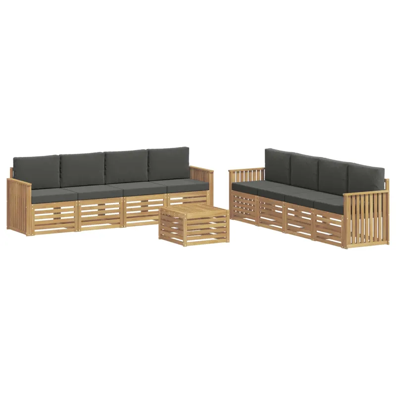 Sofų komplektai 9 pcs Balta ir antracito 59 x 59 x 37 cm