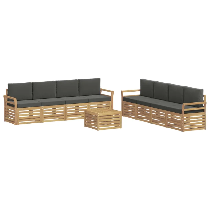 Sofų komplektai 9 pcs Balta ir antracito 59 x 59 x 37 cm