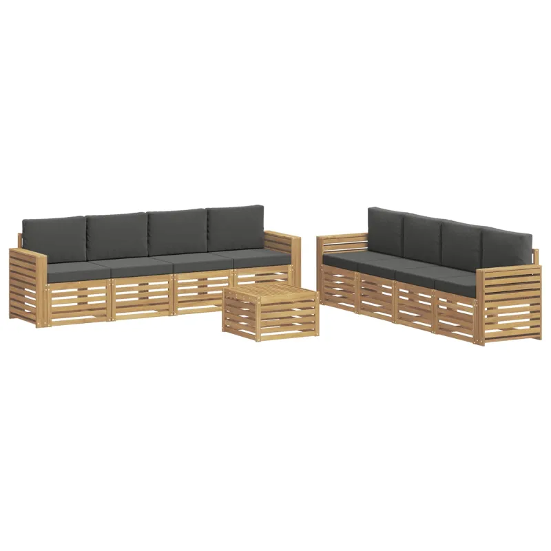 Sofų komplektai 9 pcs Balta ir antracito 59 x 59 x 37 cm