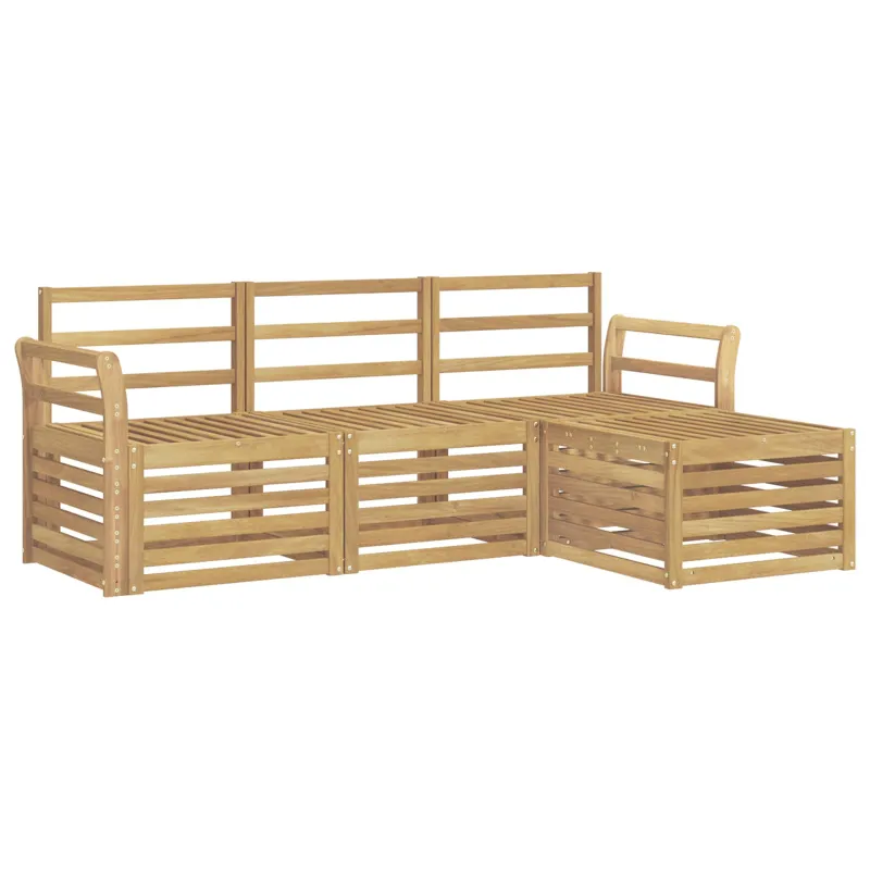 Lauko sofos komplektas 4 pcs Balta 193,5 x 122,5 x 73 cm