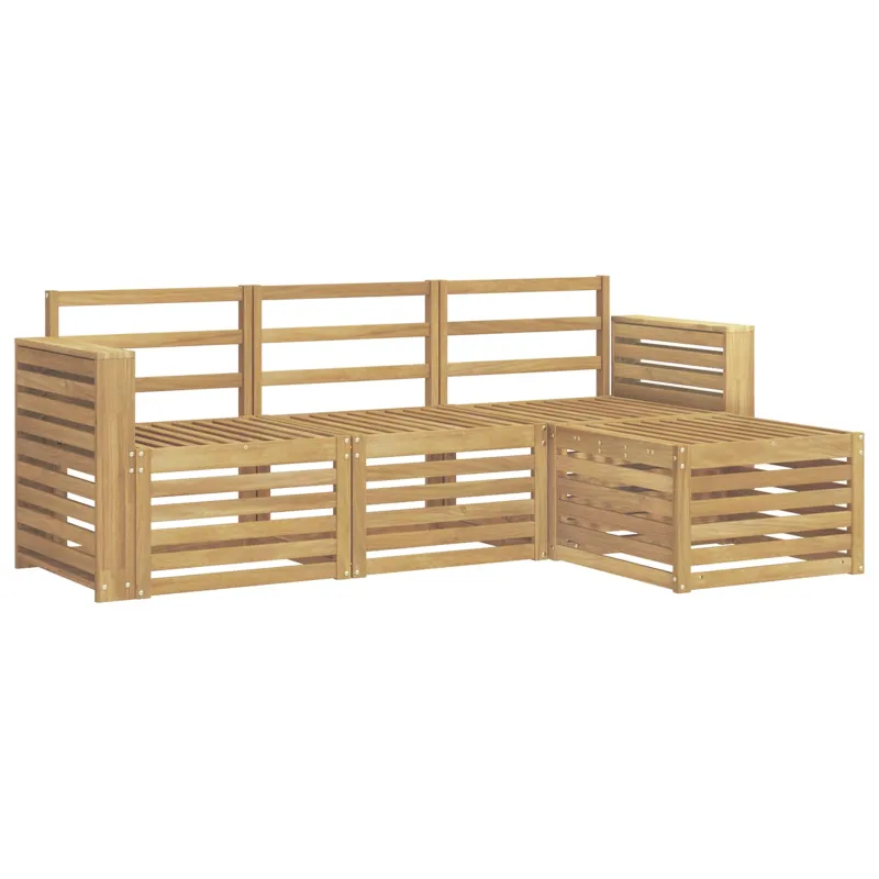 Lauko sofos komplektas 4 pcs Balta 197,5 x 122,5 x 73 cm