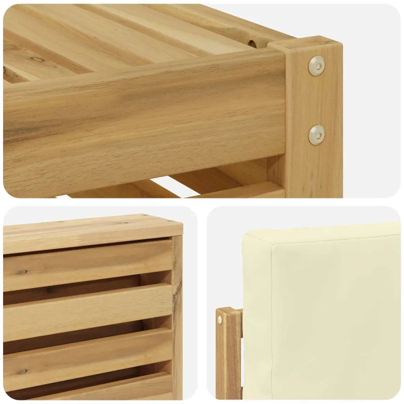 Lauko sofos komplektas 4 pcs Balta ir kreminė