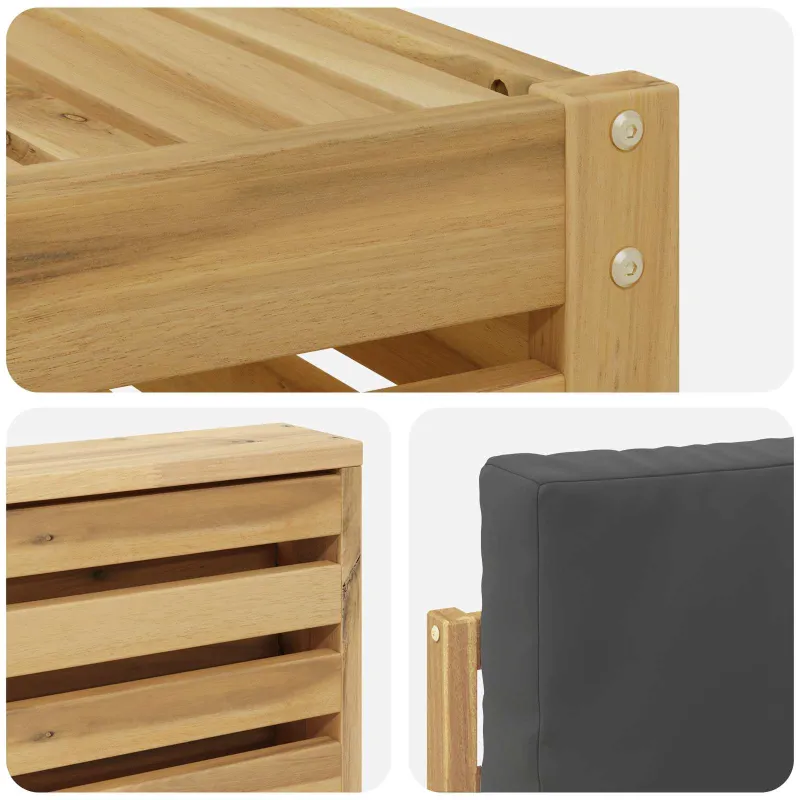 Lauko sofos komplektas 4 pcs Balta ir antracito