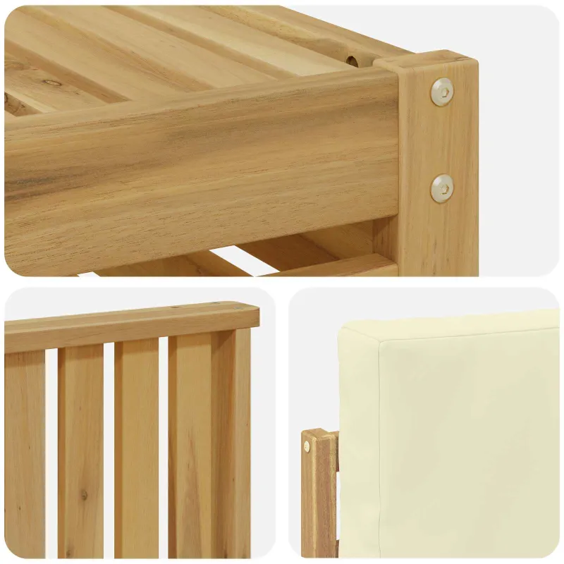 Lauko sofos komplektas 5 pcs Balta ir kreminė