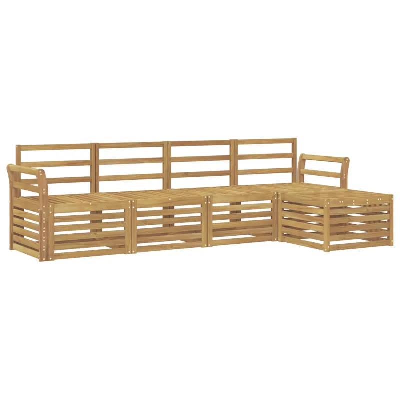 Lauko sofos komplektas 5 pcs Balta 253 x 122,5 x 73 cm