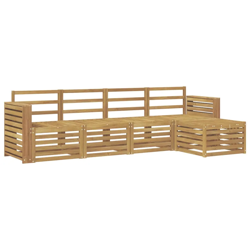 Lauko sofos komplektas 5 pcs Balta 257 x 122,5 x 73 cm