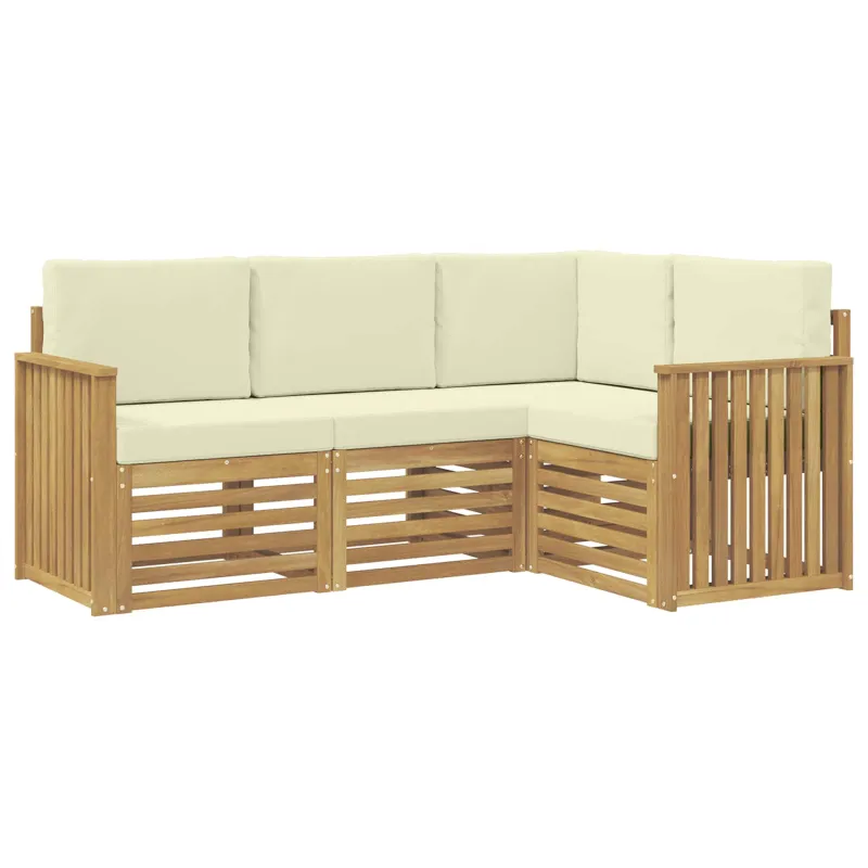 Sofų komplektai 4 pcs Balta ir kreminė 187,5 x 128,5 x 73 cm