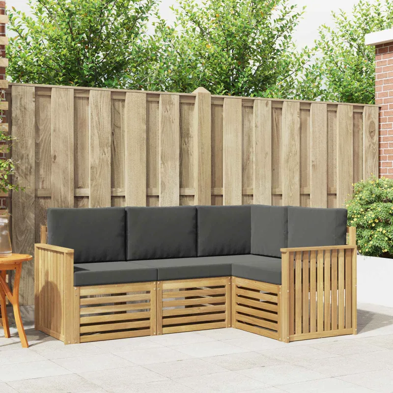 Sofų komplektai 4 pcs Balta ir antracito 187,5 x 128,5 x 73 cm