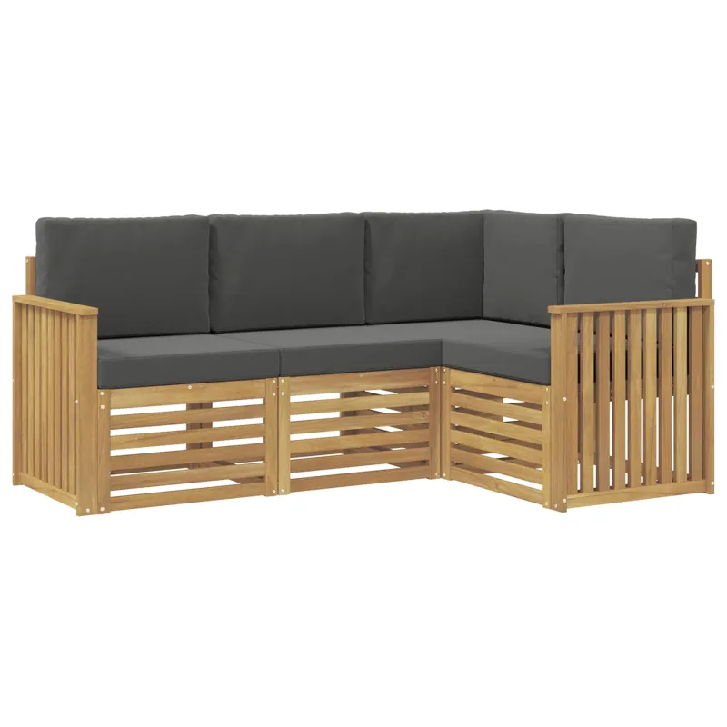Sofų komplektai 4 pcs Balta ir antracito 187,5 x 128,5 x 73 cm