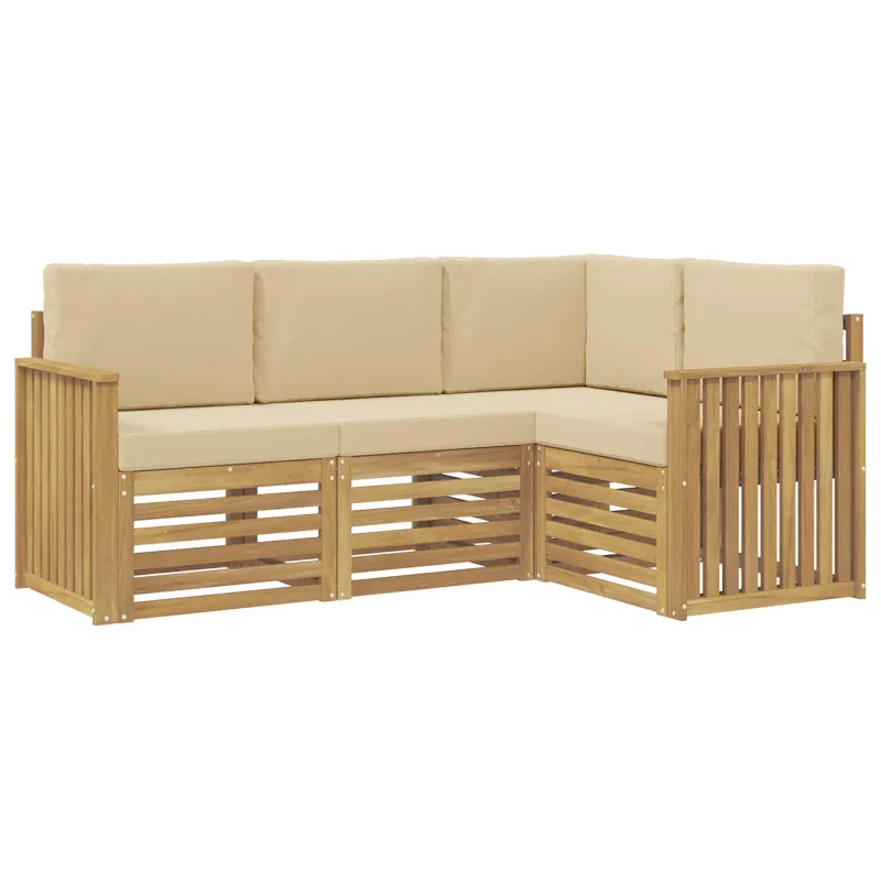 Sofų komplektai 4 pcs Balta ir kreminė 187,5 x 128,5 x 73 cm