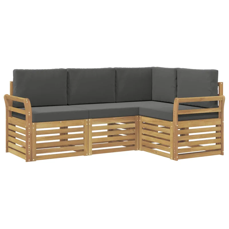 Sofų komplektai 4 pcs Balta ir antracito 190 x 130,5 x 73 cm