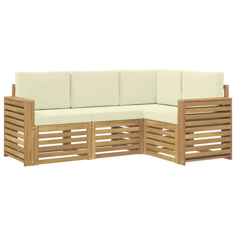 Sofų komplektai 4 pcs Balta ir kreminė 191 x 132,5 x 73 cm