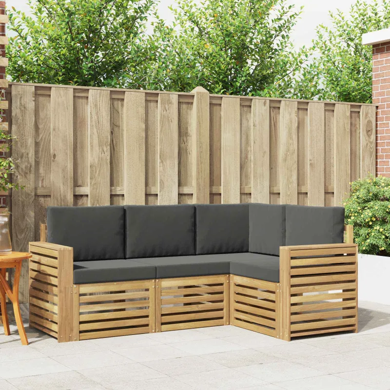 Sofų komplektai 4 pcs Balta ir antracito 191 x 132,5 x 73 cm