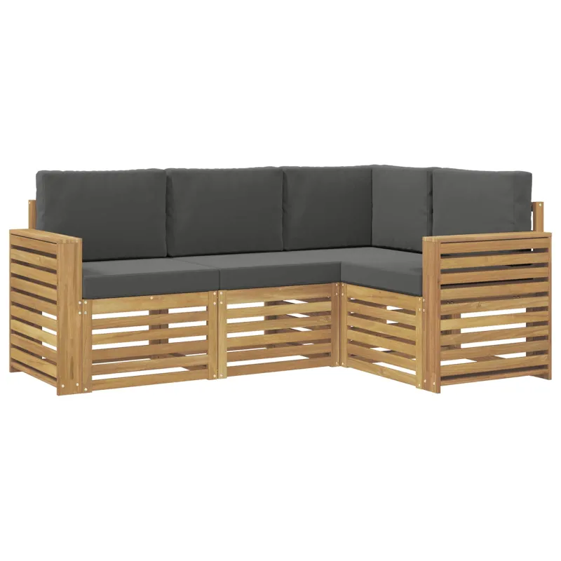 Sofų komplektai 4 pcs Balta ir antracito 191 x 132,5 x 73 cm