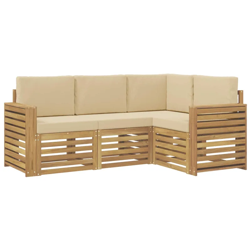 Sofų komplektai 4 pcs Balta ir kreminė 191 x 132,5 x 73 cm