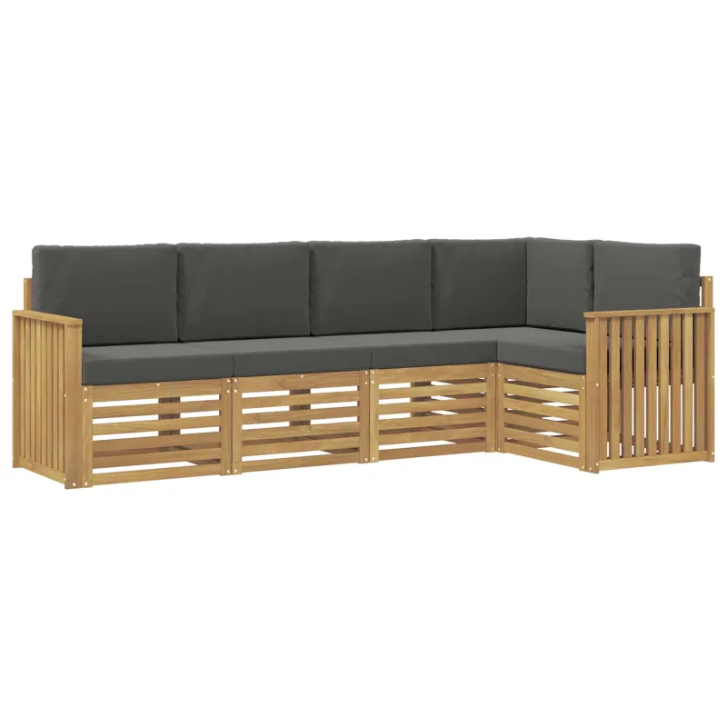 Lauko sofos komplektas 5 pcs Balta ir antracito