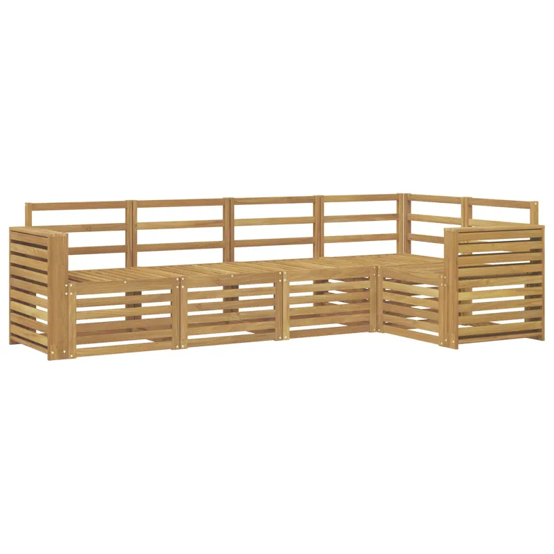 Lauko sofos komplektas 5 pcs Balta 251 x 132,5 x 73 cm