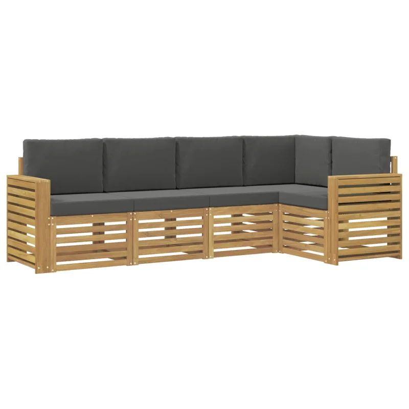 Lauko sofos komplektas 5 pcs Balta ir antracito