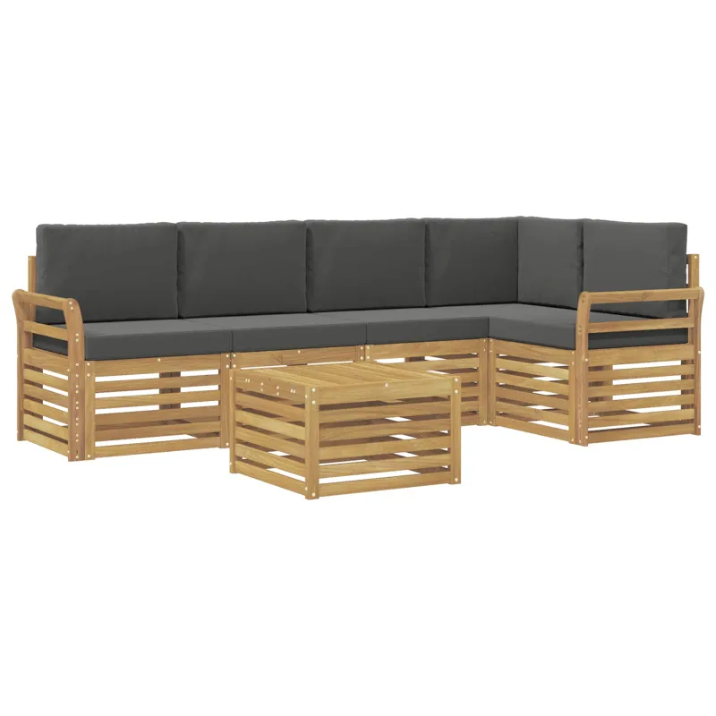 Lauko sofos komplektas 6 pcs Balta ir antracito 59 x 59 x 37 cm