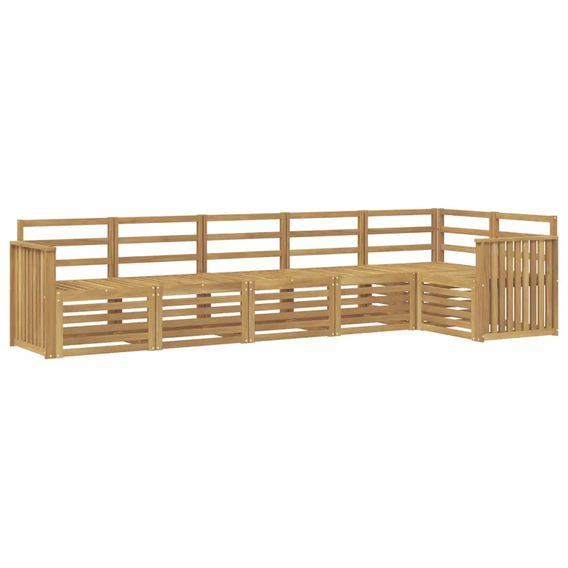 Lauko sofos komplektas 6 pcs Balta 306 x 128,5 x 73 cm