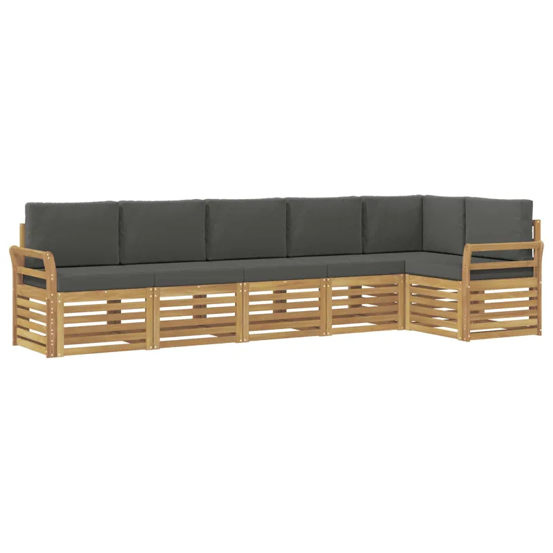 Lauko sofos komplektas 6 pcs Balta ir antracito
