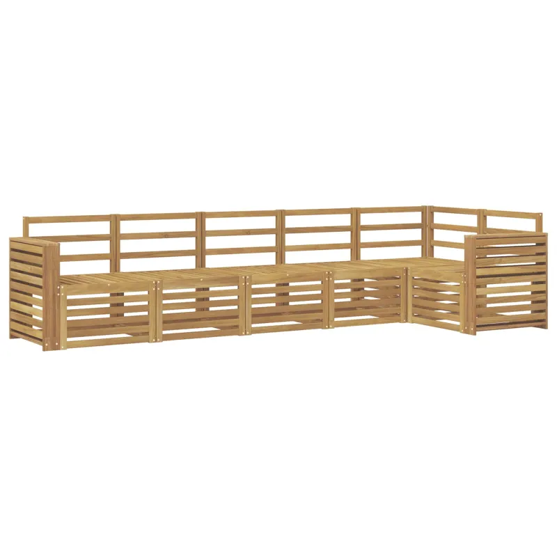 Lauko sofos komplektas 6 pcs Balta 310 x 132,5 x 73 cm