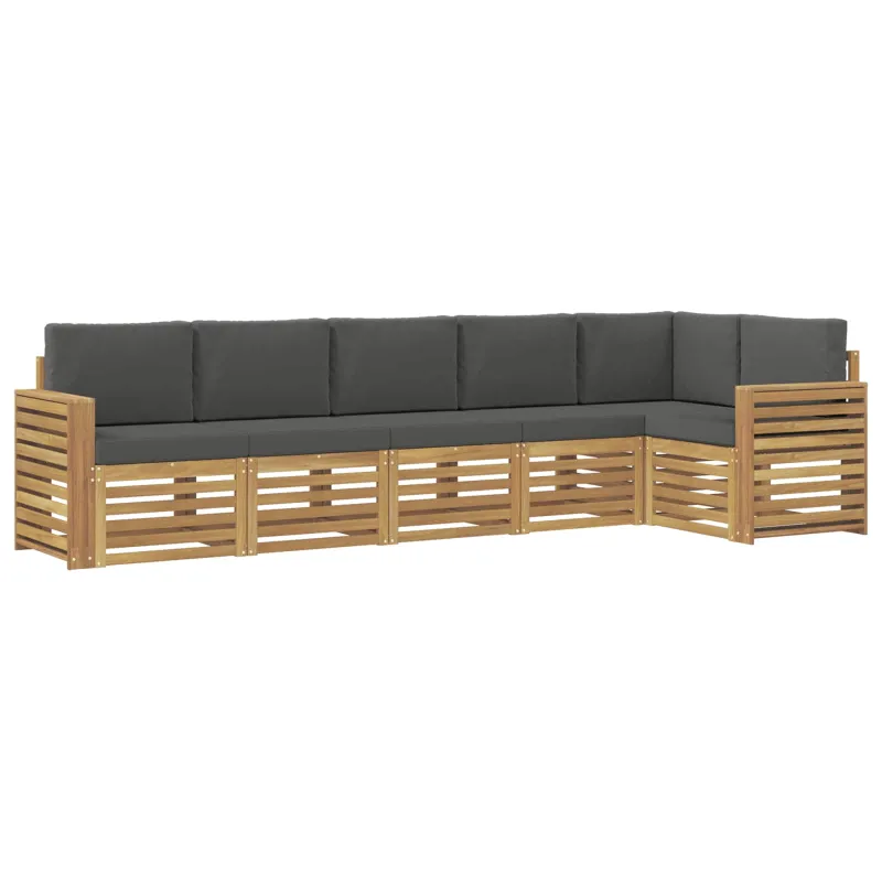 Lauko sofos komplektas 6 pcs Balta ir antracito