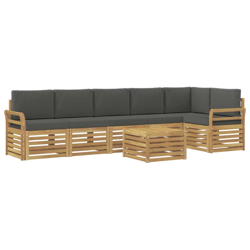 Lauko sofos komplektas 7 pcs Balta ir antracito 59 x 59 x 37 cm