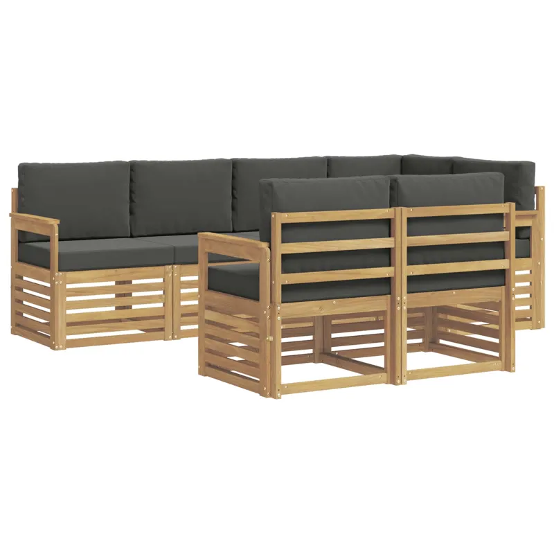 Lauko sofos komplektas 7 pcs Balta ir antracito